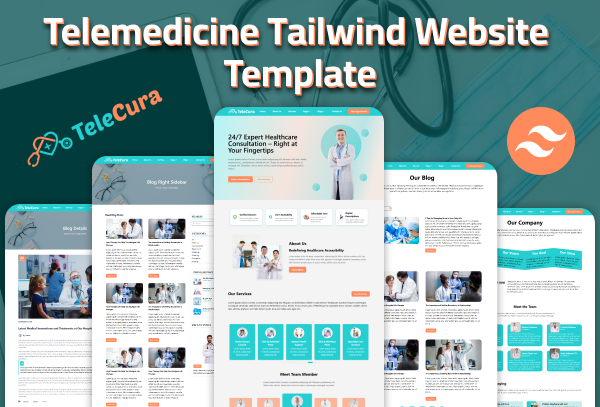 Telecura - Telemedicine Tailwind Website Template